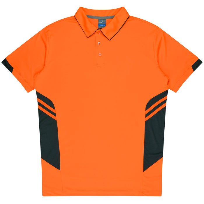 Tasman Kids Polos - NEON ORANGE/SLATE