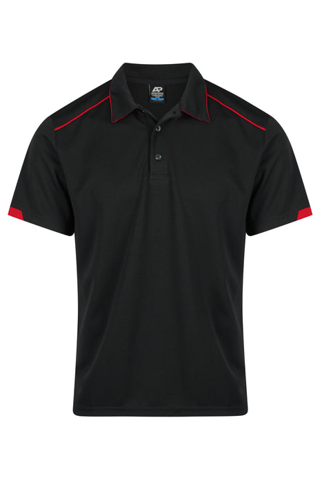 Currumbin Mens Polos - BLACK/RED