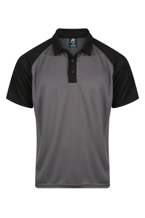 Manly Mens Polos - CHARCOAL/BLACK