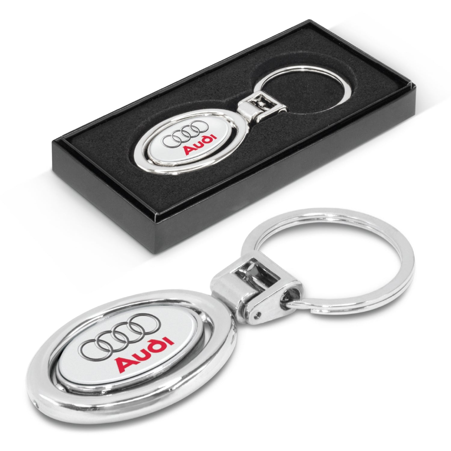 TRENDS Spinning Metal Key Ring resin coated finish/logo included