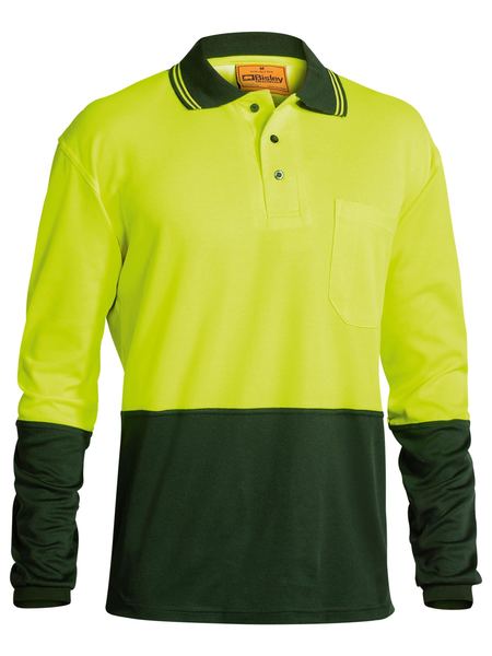 Bisley Hi Vis Polo Shirt BK6234 - Yellow/Bottle front