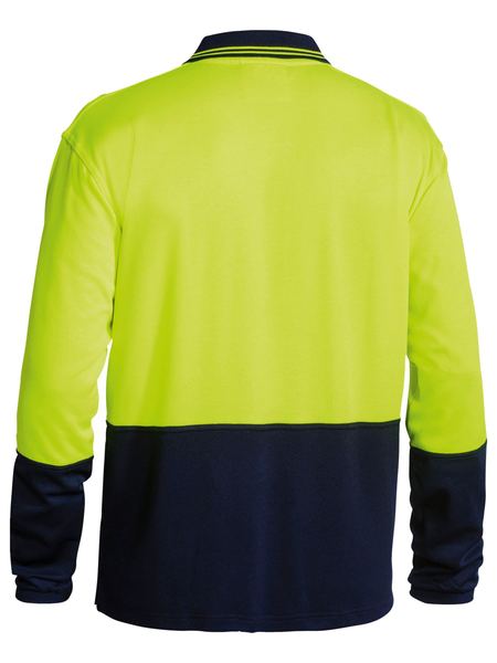 Bisley Hi Vis Polo Shirt BK6234 - Yellow/Navy rear