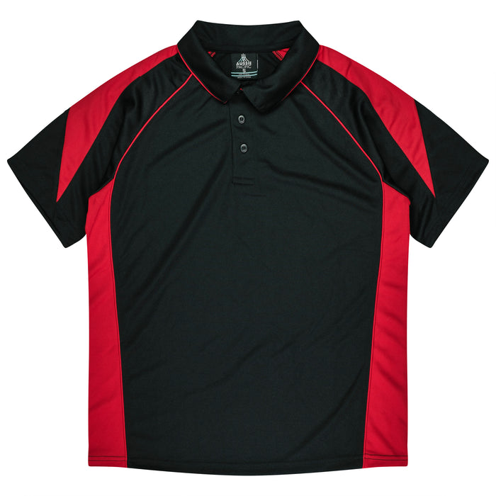 Premier Kids Polos - BLACK/RED
