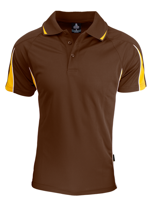 Eureka Mens Polos - CHOCOLATE/GOLD
