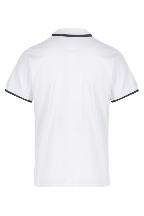 Portsea Mens Polos - WHITE/SLATE