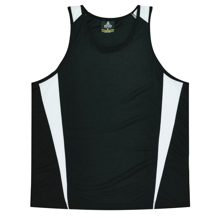 Eureka Kids Singlets - BLACK/WHITE