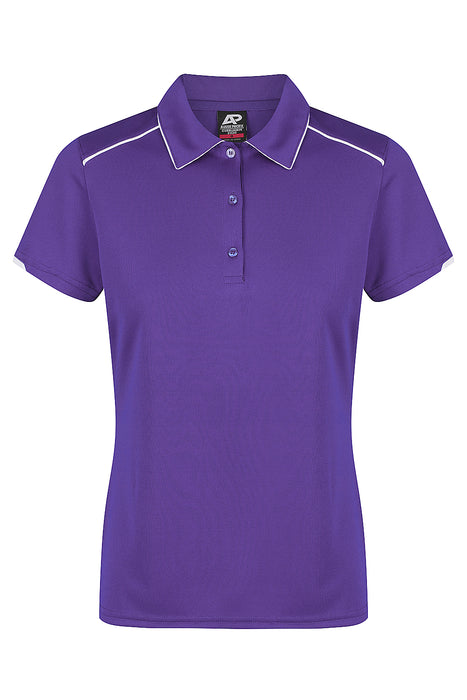 Currumbin Lady Polos - PURPLE/WHITE