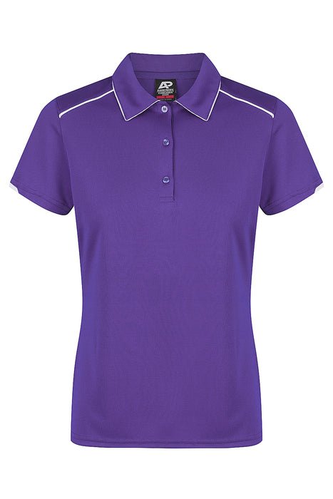 Currumbin Lady Polos - PURPLE/WHITE
