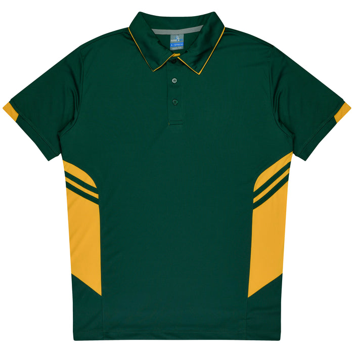 Tasman Kids Polos - BOTTLE/GOLD