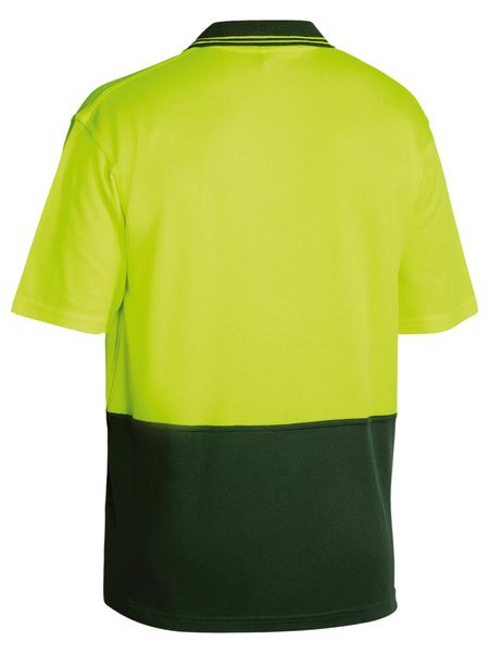 Bisley Hi Vis Polo Shirt BK1234 - Yellow/Bottle rear