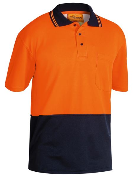 Bisley Hi Vis Polo Shirt BK1234 - Orange/Navy front