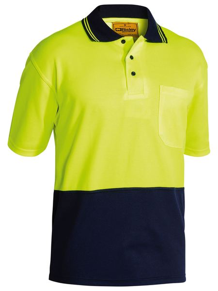 Bisley Hi Vis Polo Shirt BK1234 - Yellow/Navy front