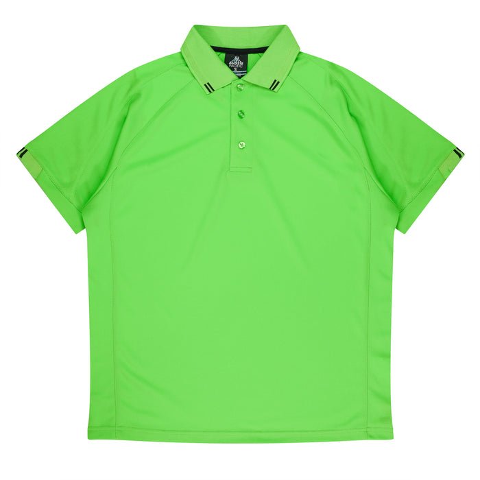 Flinders Mens Polos - APPLE/BLACK