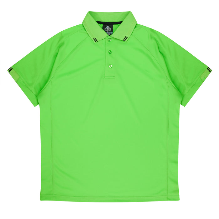 Flinders Mens Polos - APPLE/BLACK