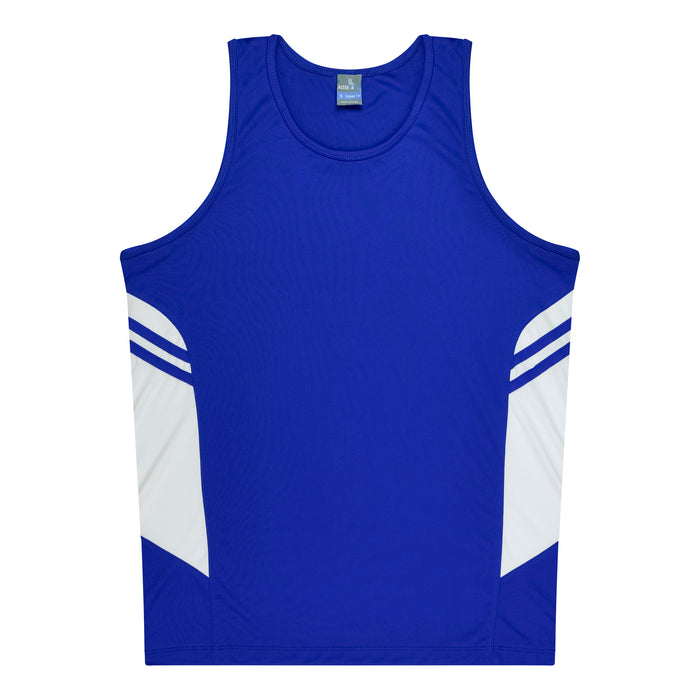 Tasman Kids Singlets - ROYAL/WHITE