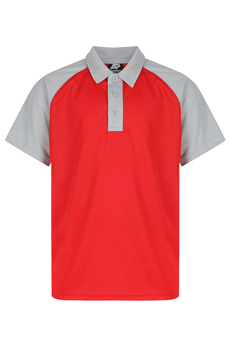 Manly Kids Polos - RED/SILVER