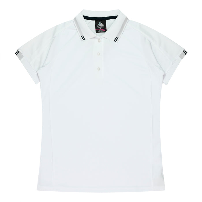 Flinders Lady Polos - WHITE/BLACK