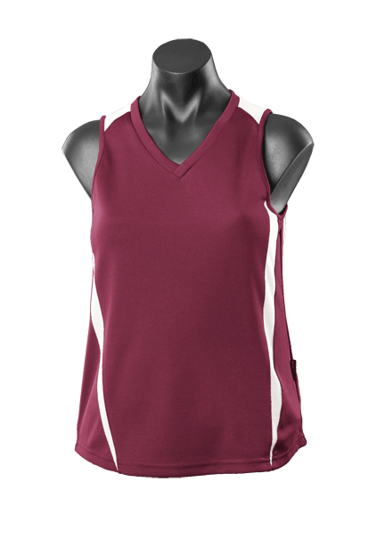 Eureka Lady Singlets - MAROON/WHITE