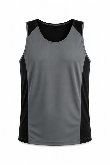 Premier Mens Singlets - ASHE/BLACK