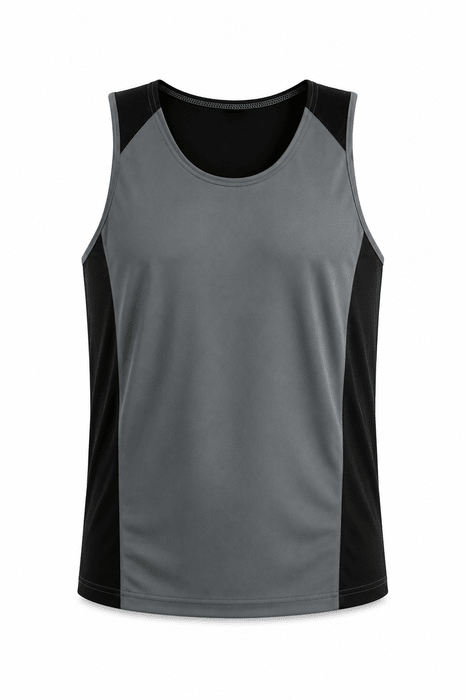 Premier Mens Singlets - ASHE/BLACK