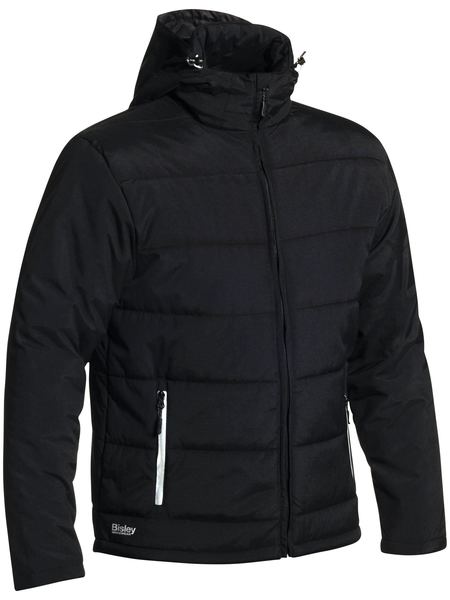 Bisley Puffer Jacket with Adjustable Hood BJ6928 - Black front