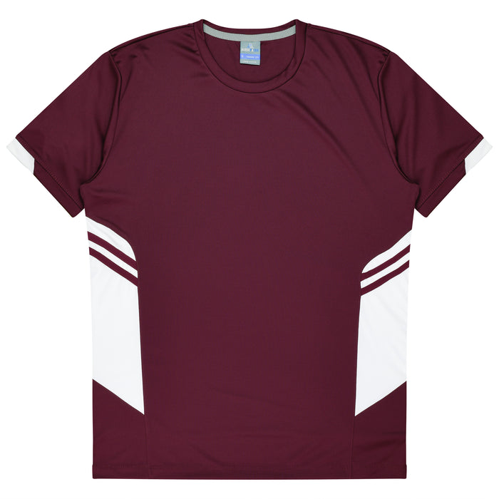 Tasman Mens Tees - MAROON/WHITE