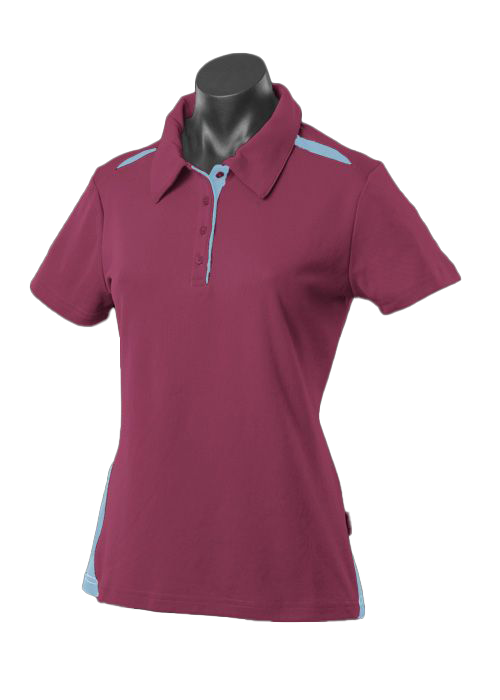 Paterson Lady Polos - MAROON/SKY