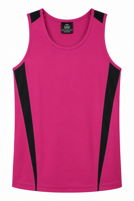 Eureka Mens Singlets - PINK/BLACK