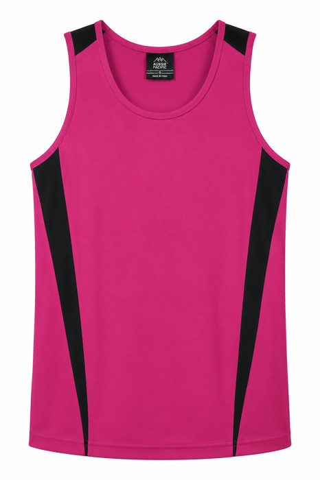 Eureka Mens Singlets - PINK/BLACK