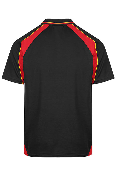 Panorama Mens Polos - BLACK/RED/GOLD