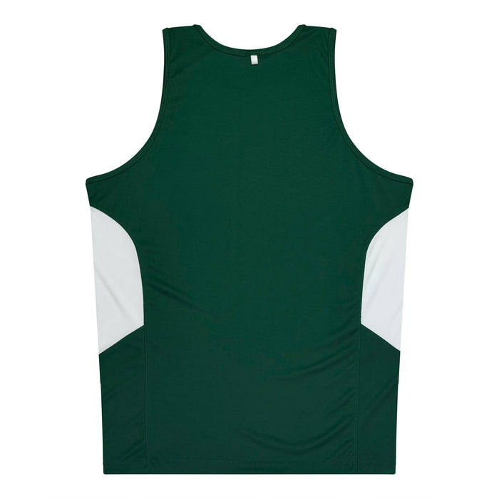 Tasman Kids Singlets - BOTTLE/WHITE