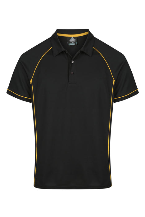 Endeavour Mens Polos - BLACK/GOLD