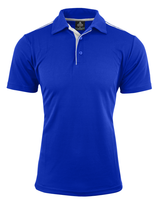 Paterson Mens Polos - ROYAL/WHITE