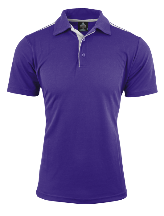 Paterson Mens Polos - PURPLE/WHITE