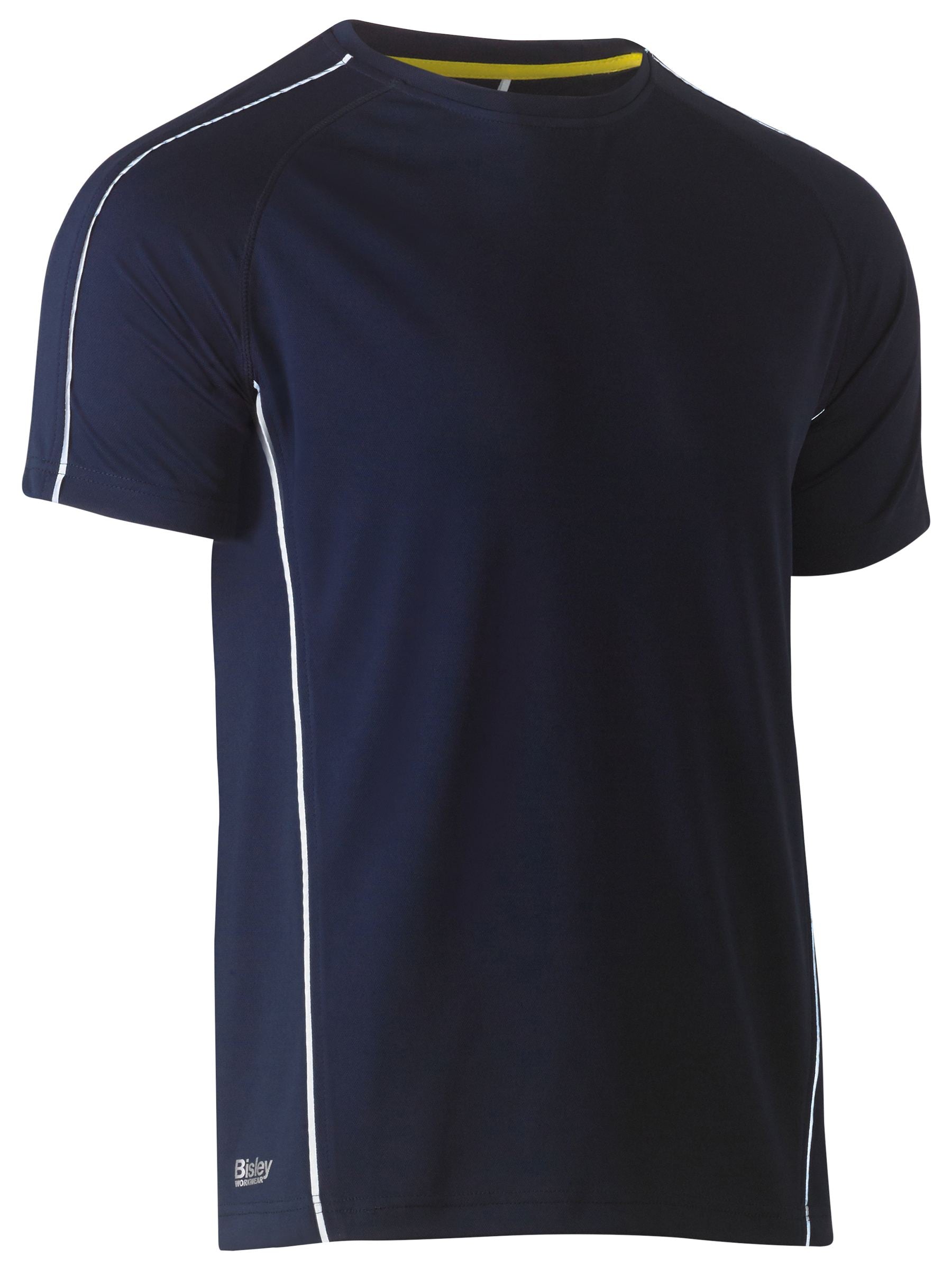 Bisley Cool Mesh Tee with Reflective Piping BK1426 - Navy front