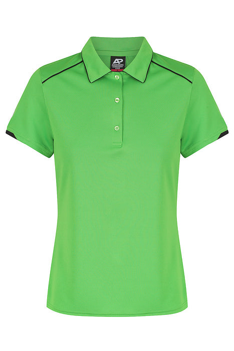 Currumbin Lady Polos - KAWA GREEN/BLACK