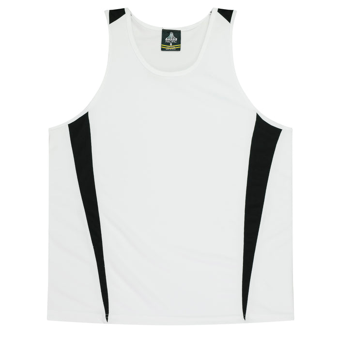 Eureka Kids Singlets - WHITE/BLACK