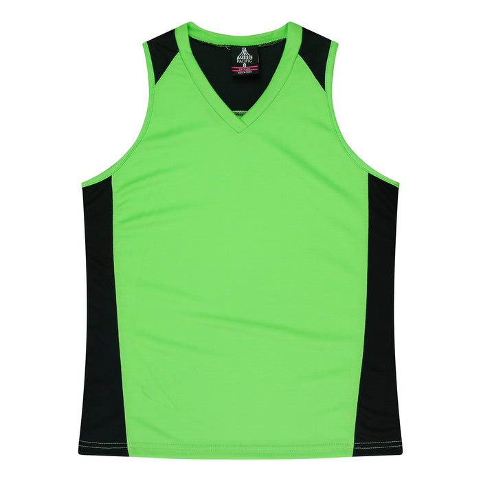 Premier Lady Singlets - APPLE/BLACK