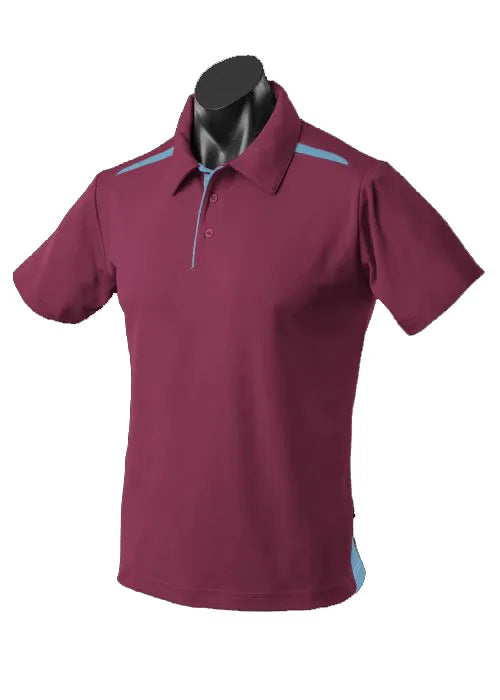 Paterson Kids Polos - MAROON/SKY