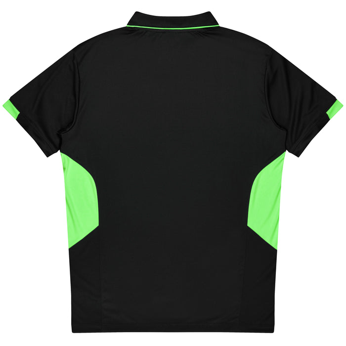 Tasman Kids Polos - BLACK/NEON GREEN