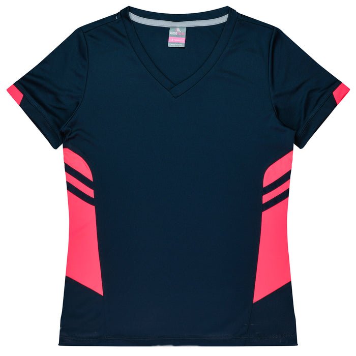 Tasman Lady Tees - NAVY/NEON PINK
