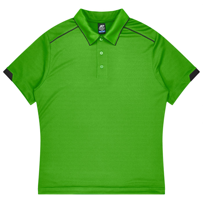 Currumbin Kids Polos - KAWA GREEN/BLACK