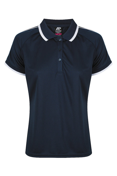 Double Bay Lady Polos - NAVY/WHITE