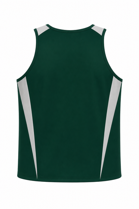 Eureka Mens Singlets - BOTTLE/WHITE