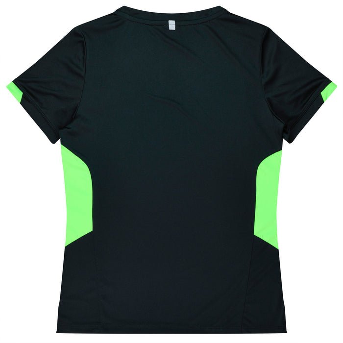 Tasman Lady Tees - BLACK/NEON GREEN