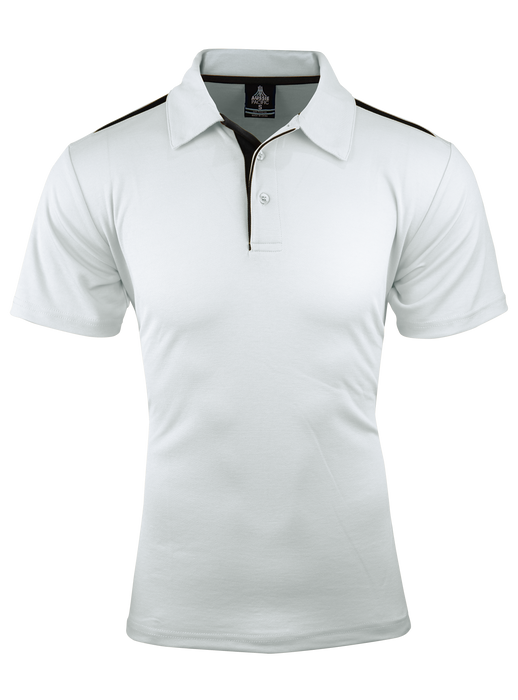 Paterson Mens Polos - WHITE/BLACK