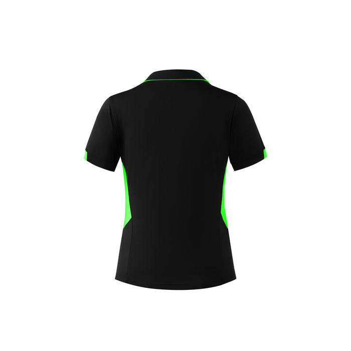 Tasman Lady Polos - BLACK/NEON GREEN
