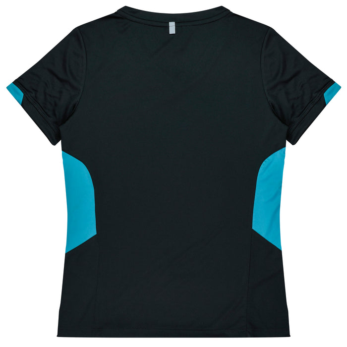 Tasman Lady Tees - BLACK/TEAL
