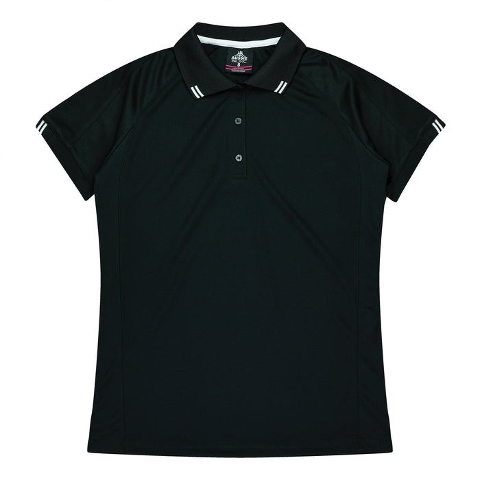 Flinders Lady Polos - BLACK/WHITE