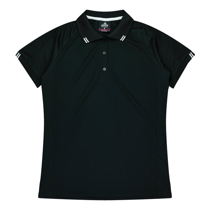 Flinders Lady Polos - BLACK/WHITE